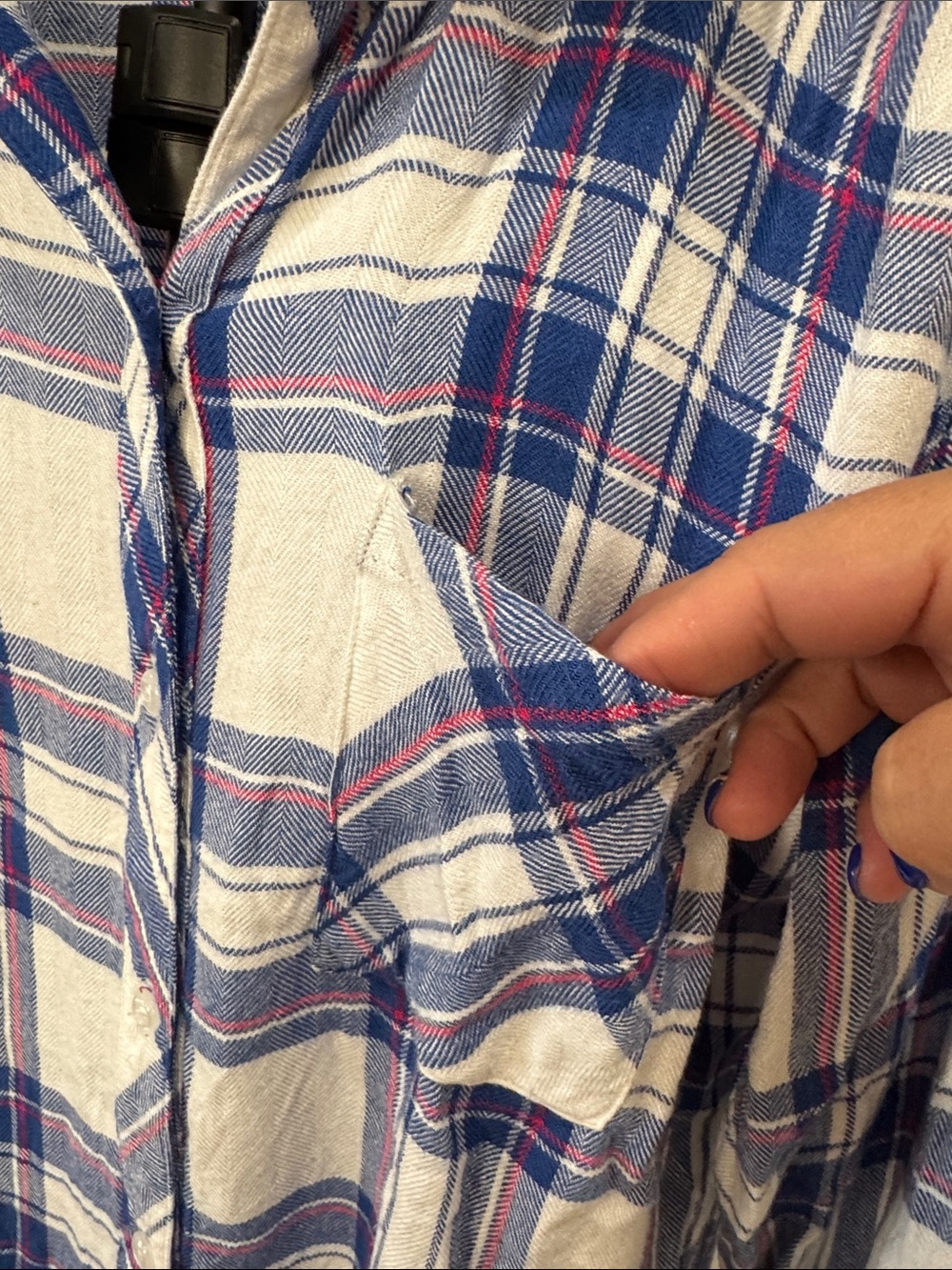 #625 RAILS Blue, White w Raspberry Plaid Button-Down Shirt - Picture 2 of 7